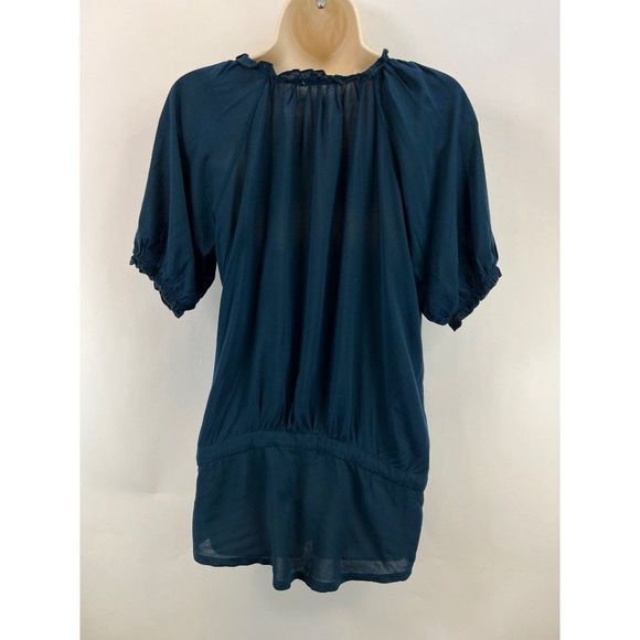 Anthropologie Hazel Womens Sz XS Green Button Up Tie Blouse - Picture 3 of 6